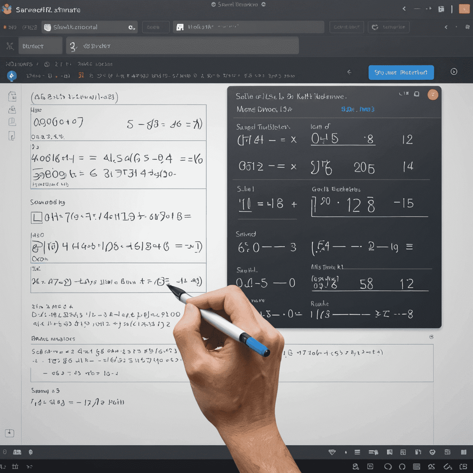 A screenshot of a video tutorial interface showing a math problem being solved step-by-step